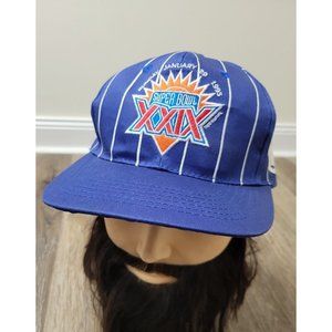 Vintage 90s 1995 XXIX Super Bowl Football Hat Baseball Cap Blue White Pinstripe